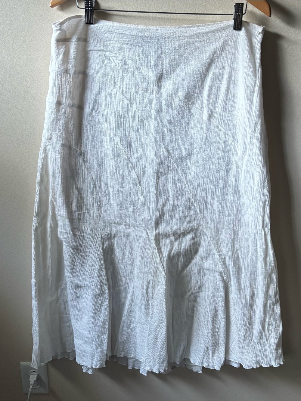 AGB White Flowy Cotton Maxi Skirt